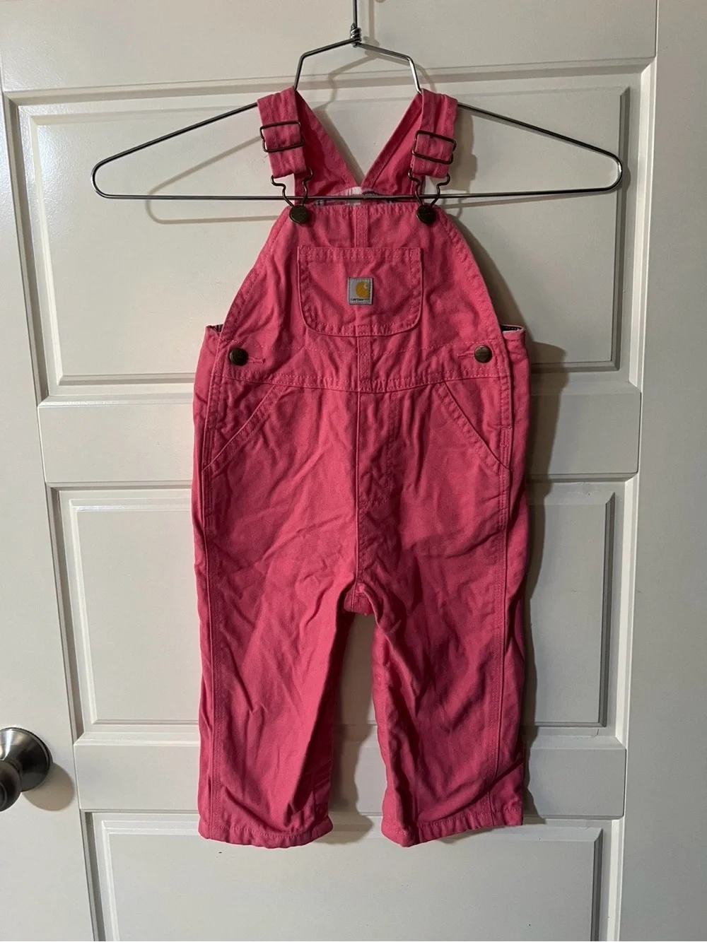 Carhartt Kids Pink & Light Pink Overalls - Durable Cotton Bib